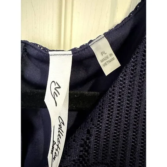 NY Colletion Navy Blue Dress Size PL Petite Large NWT - Picture 3 of 3